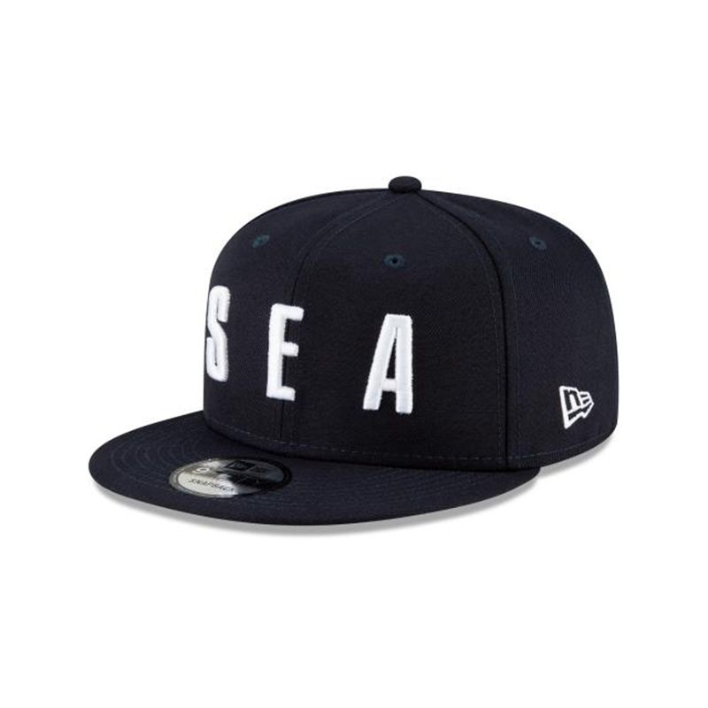 MLB Seattle Mariners Ligature 9Fifty Snapback (NEY0219) - Blue New Era Caps